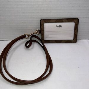 💥💥💥 Coach Signature ID Lanyard/Credit Card Holder